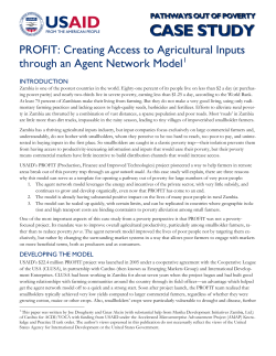 Creating Access to Agricultural Inputs through an