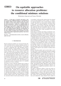 On equitable approaches to resource allocation problems: the
