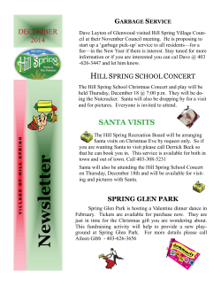 Newsletter - Village of Hill Spring