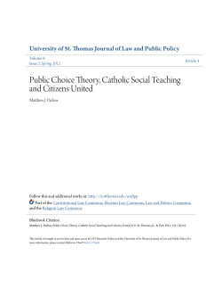 Public Choice Theory, Catholic Social Teaching and Citizens United