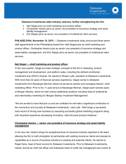 Delaware Investments adds industry veterans