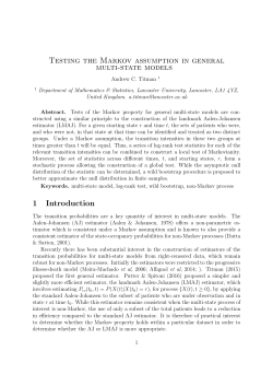 Testing the Markov assumption in general multi