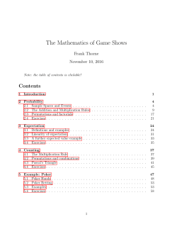The Mathematics of Game Shows - University of South Carolina