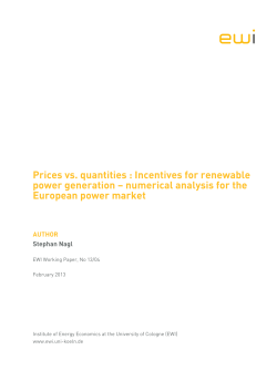 Prices vs. quantities : Incentives for renewable power generation