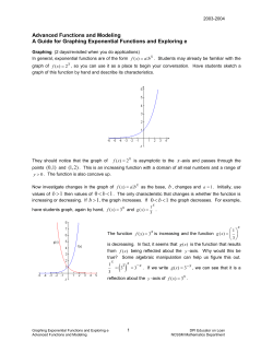 Advanced Functions and Modeling