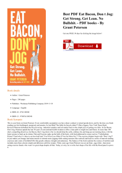 Best PDF Eat Bacon, Don t Jog: Get Strong. Get Lean