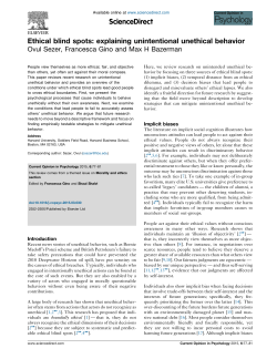 Ethical blind spots: explaining unintentional unethical behavior