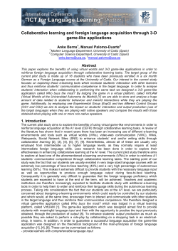 Collaborative learning and foreign language acquisition through 3