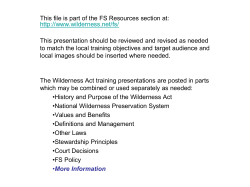 Sources for More Information About Wilderness