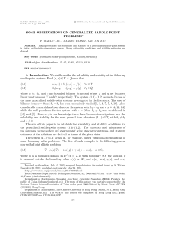 SOME OBSERVATIONS ON GENERALIZED SADDLE