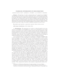 PAGERANK OPTIMIZATION BY EDGE SELECTION 1