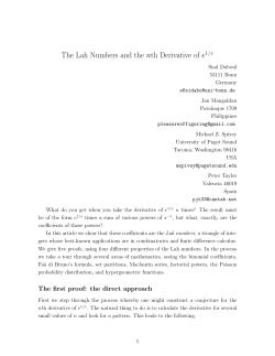 The Lah Numbers and the nth Derivative of e
