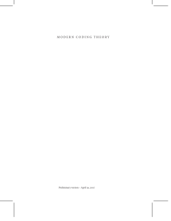 MODERN CODING THEORY