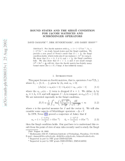 Bound States and the Szego Condition for Jacobi Matrices and