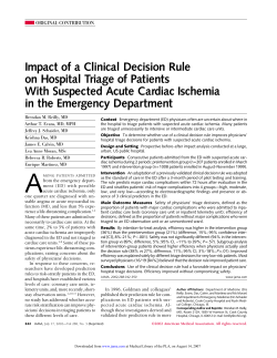 Impact of a Clinical Decision Rule on Hospital Triage of Patients