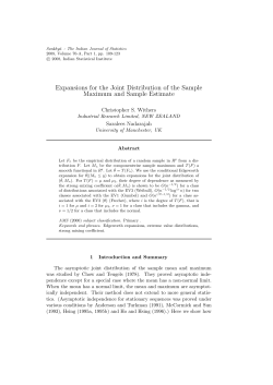 Expansions for the Joint Distribution of the Sample
