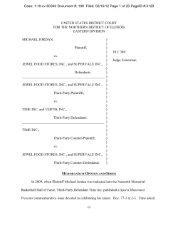 UNITED STATES DISTRICT COURT FOR THE NORTHERN