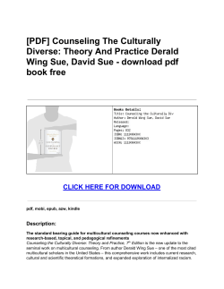 Counseling The Culturally Diverse: Theory And
