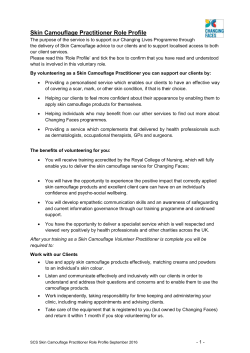 Skin Camouflage Practitioner Role Profile