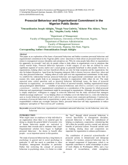 Prosocial Behaviour and Organisational Commitment in the