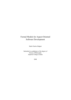 Formal Models for Aspect-Oriented Software Development