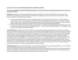 Assessment 3: Impact on student learning Guidance sheet provided