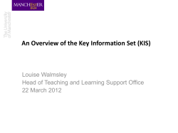 An Overview of the Key Information Set (KIS)