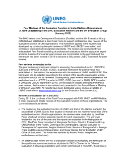 Peer Reviews of Evaluation in Multilateral Organizations