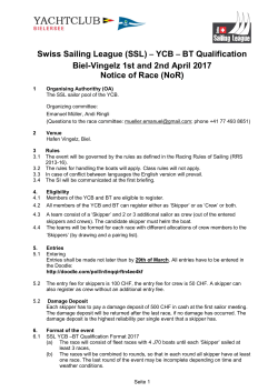 (SSL) &ndash; YCB &ndash; BT Qualification Biel-Vingelz 1st and 2nd April 2017