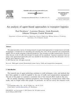 An analysis of agent-based approaches to transport logistics