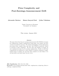 Firm Complexity and Post-Earnings