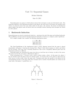 Unit 7.3: Sequential Games