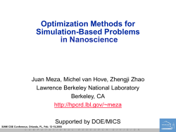 Optimization Methods for Simulation-Based