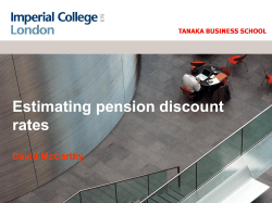 Estimating pension discount rates David McCarthy