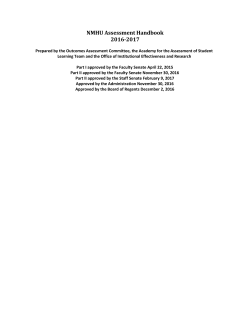 NMHU Assessment Handbook 2016-2017