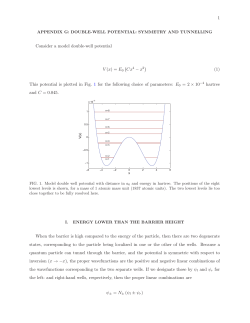 1 Consider a model double-well potential V (x) = E 0 (Cx 4 − x2) (1