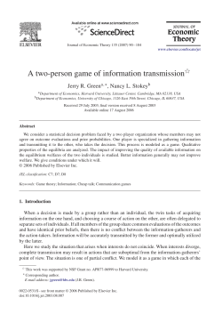 A two-person game of information transmission