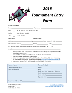2016 Tournament Entry Form