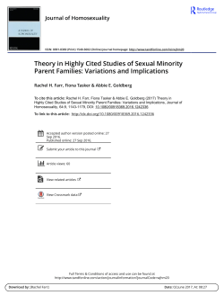 Theory in Highly Cited Studies of Sexual Minority
