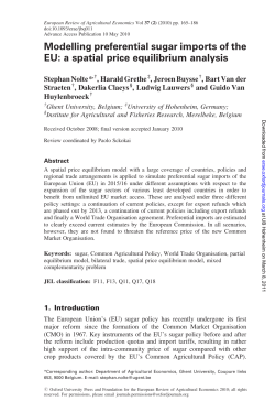 Modelling preferential sugar imports of the EU: a spatial price