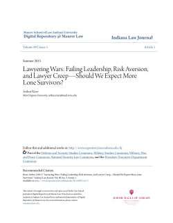 Lawyering Wars: Failing Leadership, Risk Aversion, and Lawyer