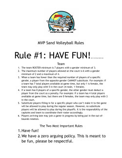 MVP Sand Volleyball Rules 1.Have fun! 2.We have a zero arguing