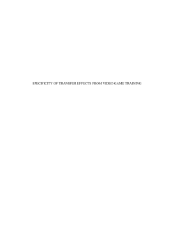 specificity of transfer effects from video game training