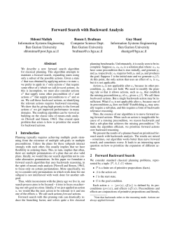 forward Search with Backwards Analysis