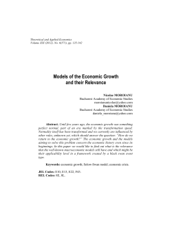 Models of the Economic Growth and their Relevance