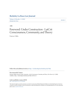 Foreword: Under Construction - LatCrit Consciousness, Community