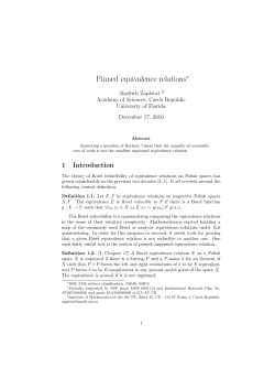 Pinned equivalence relations