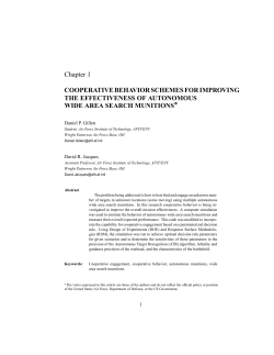 Chapter 1 COOPERATIVE BEHAVIOR SCHEMES FOR IMPROVING