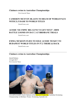 Chalmers swims in Australian Championships CAMERON MCEVOY
