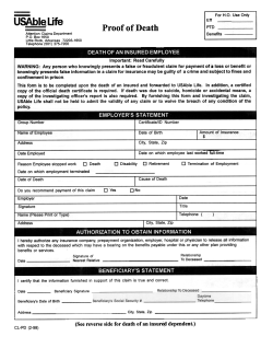 Proof of Death - Group Insurance Services